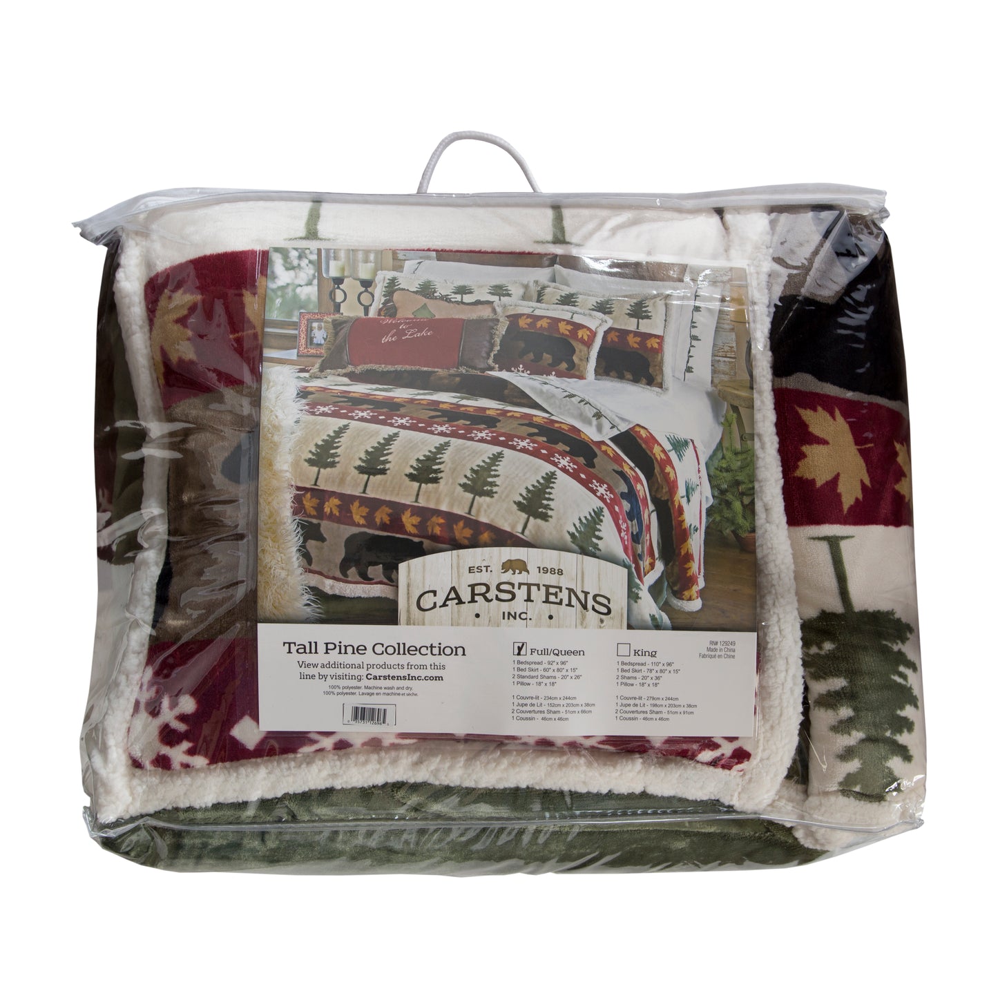 Tall Pine Rustic Cabin 3-Piece Plush Sherpa Bedding Set, Twin