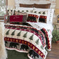 Tall Pine Rustic Cabin 5-Piece Plush Sherpa Bedding Set, Queen