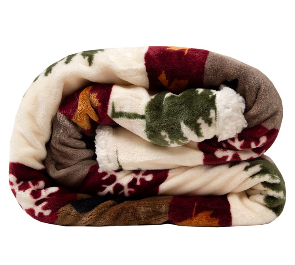 Tall Pine Rustic Cabin Plush Sherpa Throw Blanket 54" x 68"