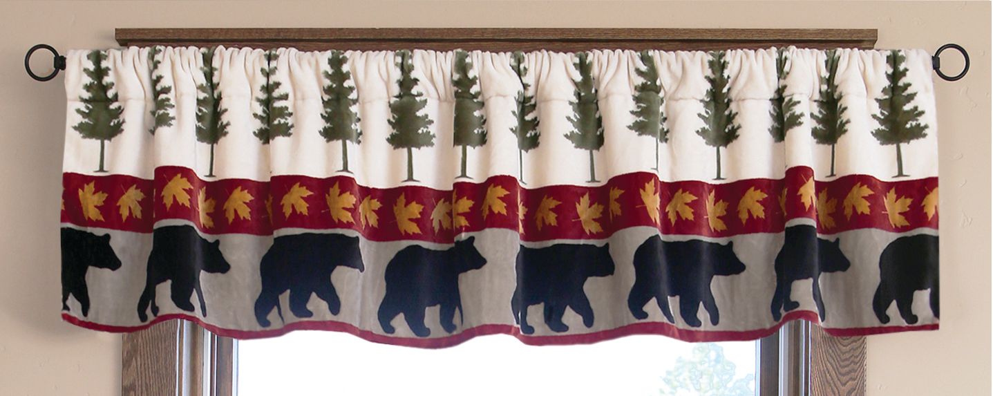 Tall Pine Rustic Cabin Plush Window Valance 80" x 15"