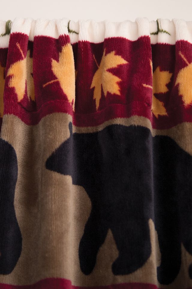 Tall Pines Rustic Cabin Plush Drape Panels (Set of 2) 54" x 84"