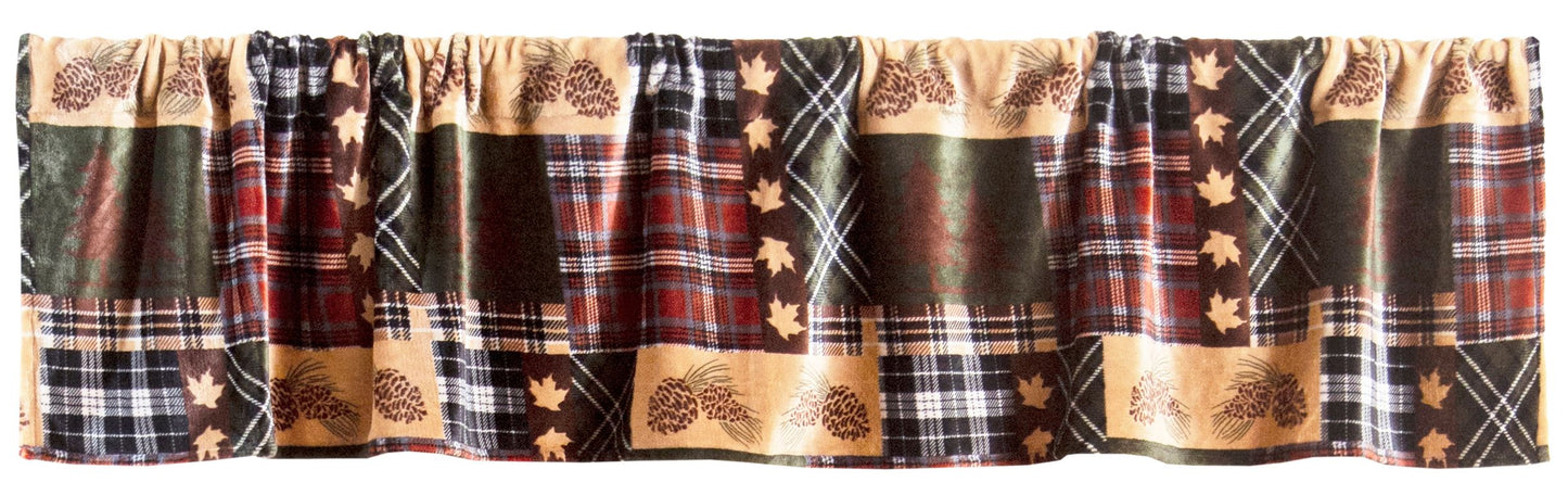 Tree Plaid Plush Sherpa Valance 80" x 18"