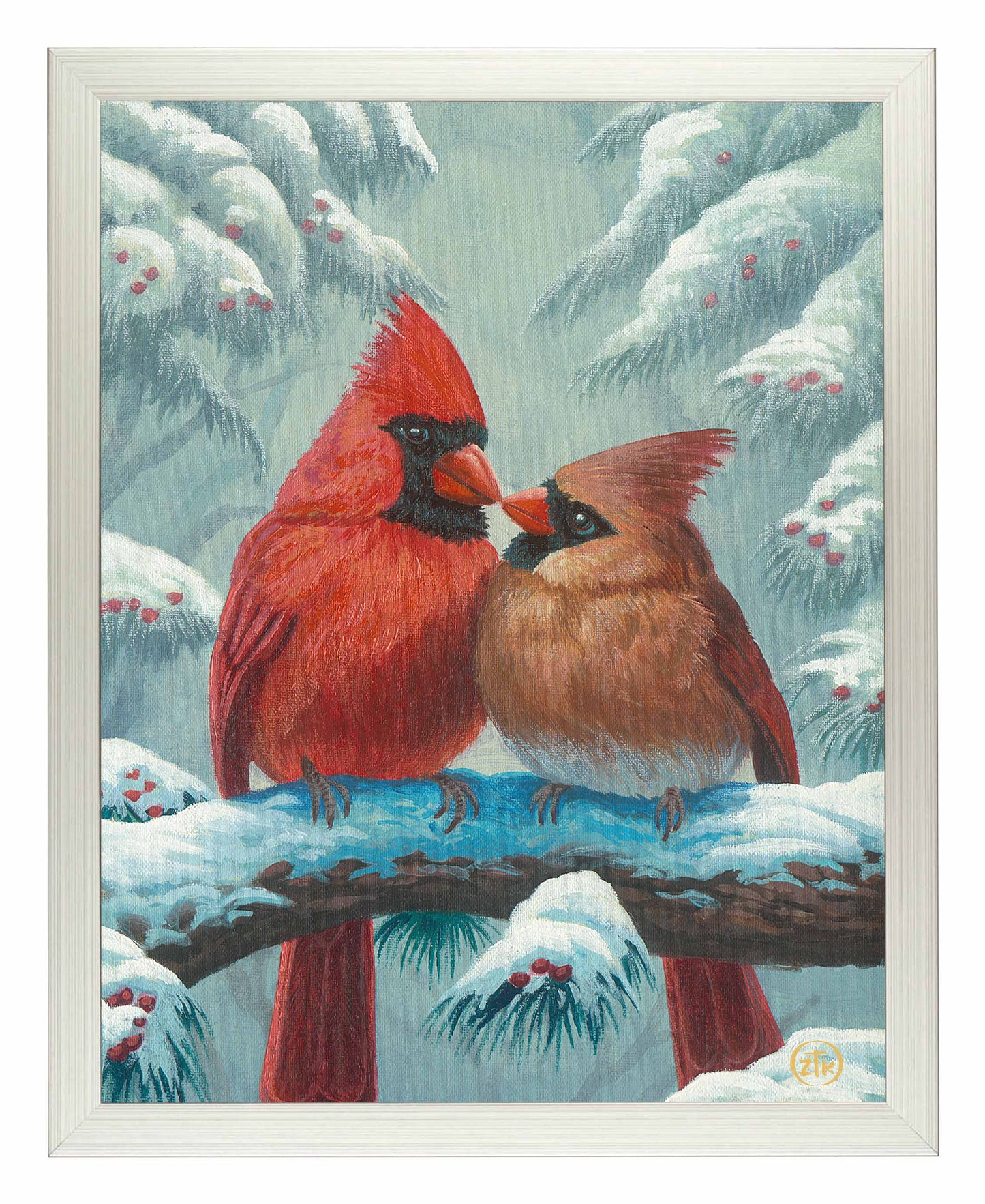 Cardinals In Winter - Art Prints