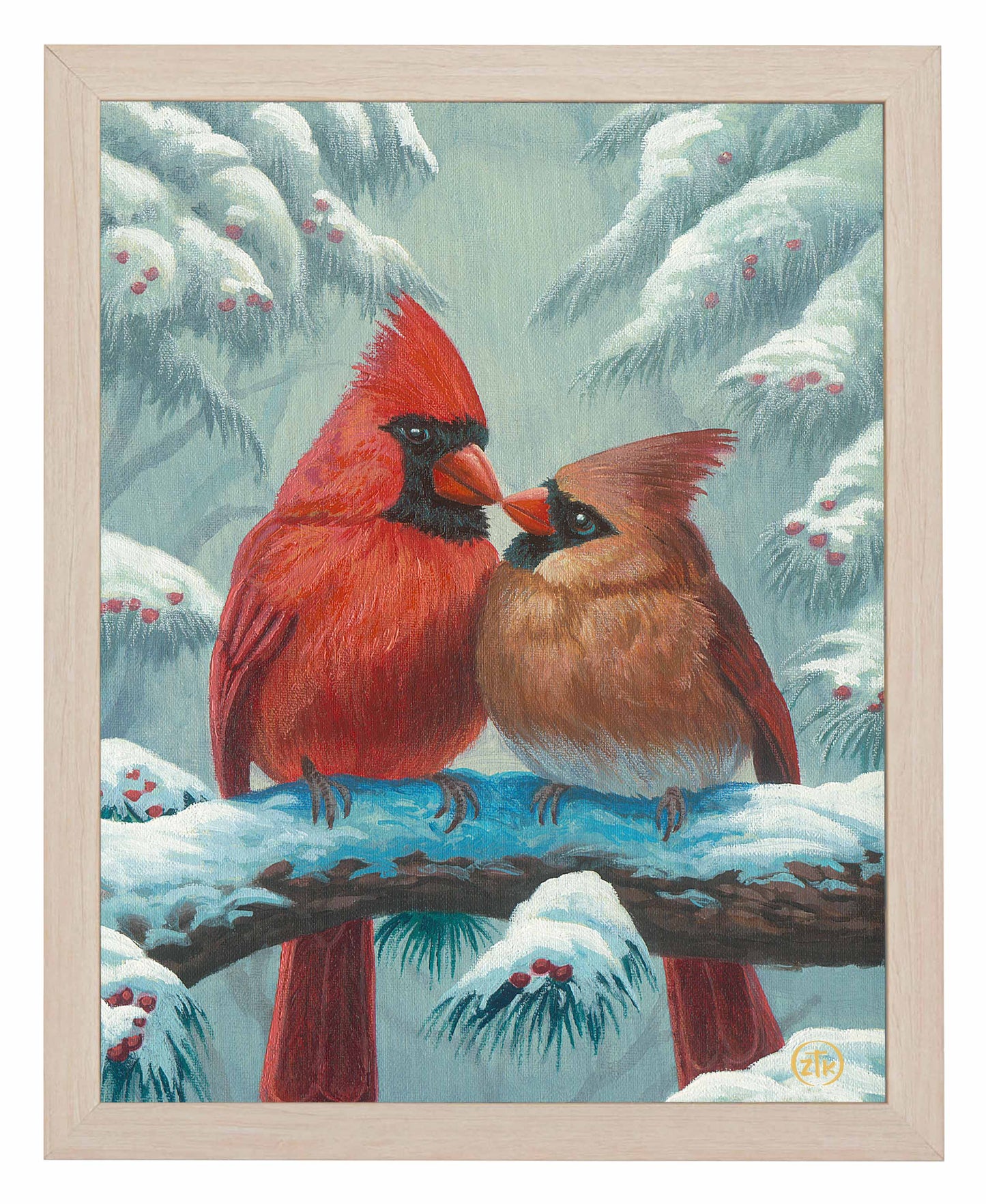 Cardinals In Winter - Art Prints