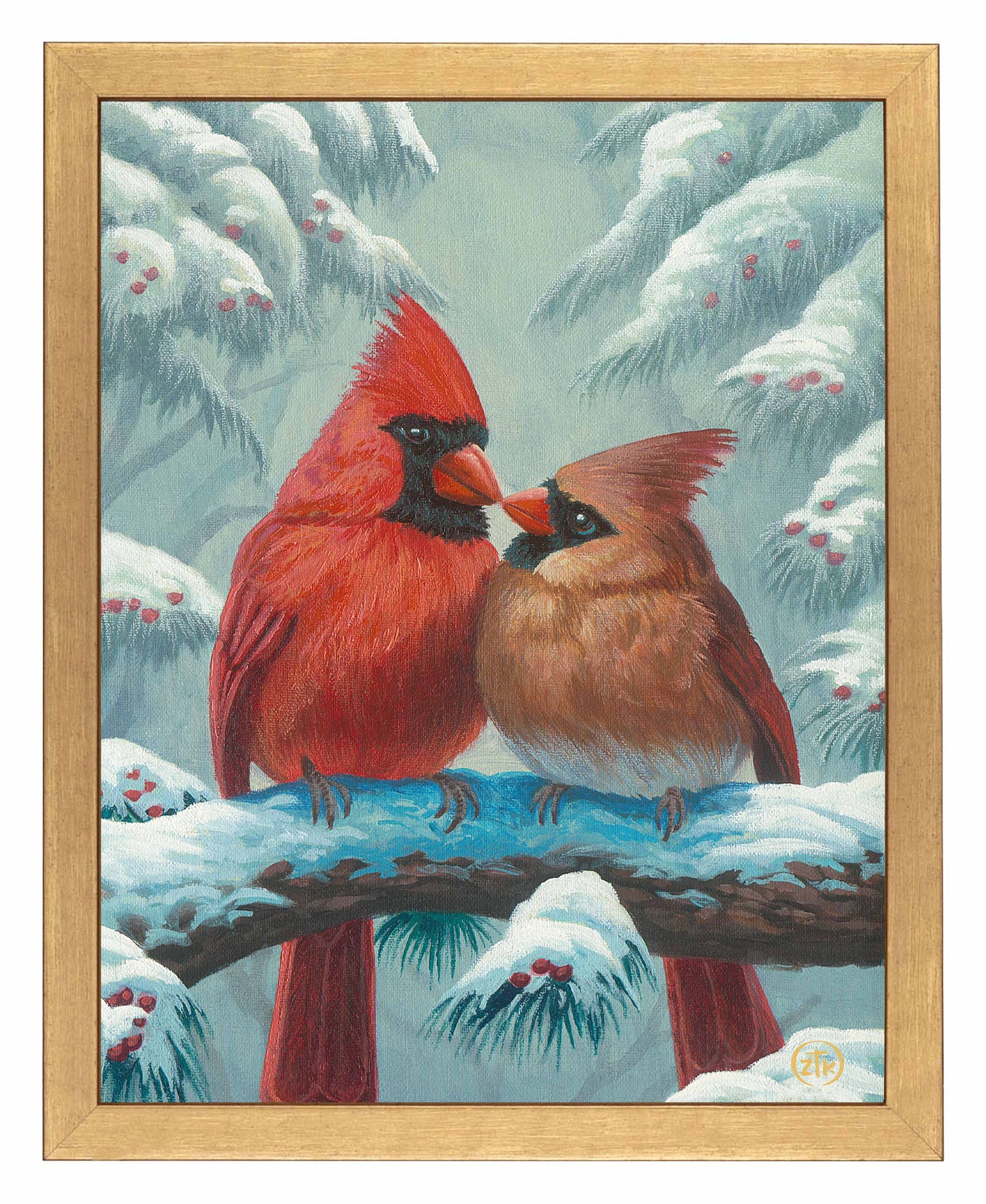 Cardinals In Winter - Art Prints