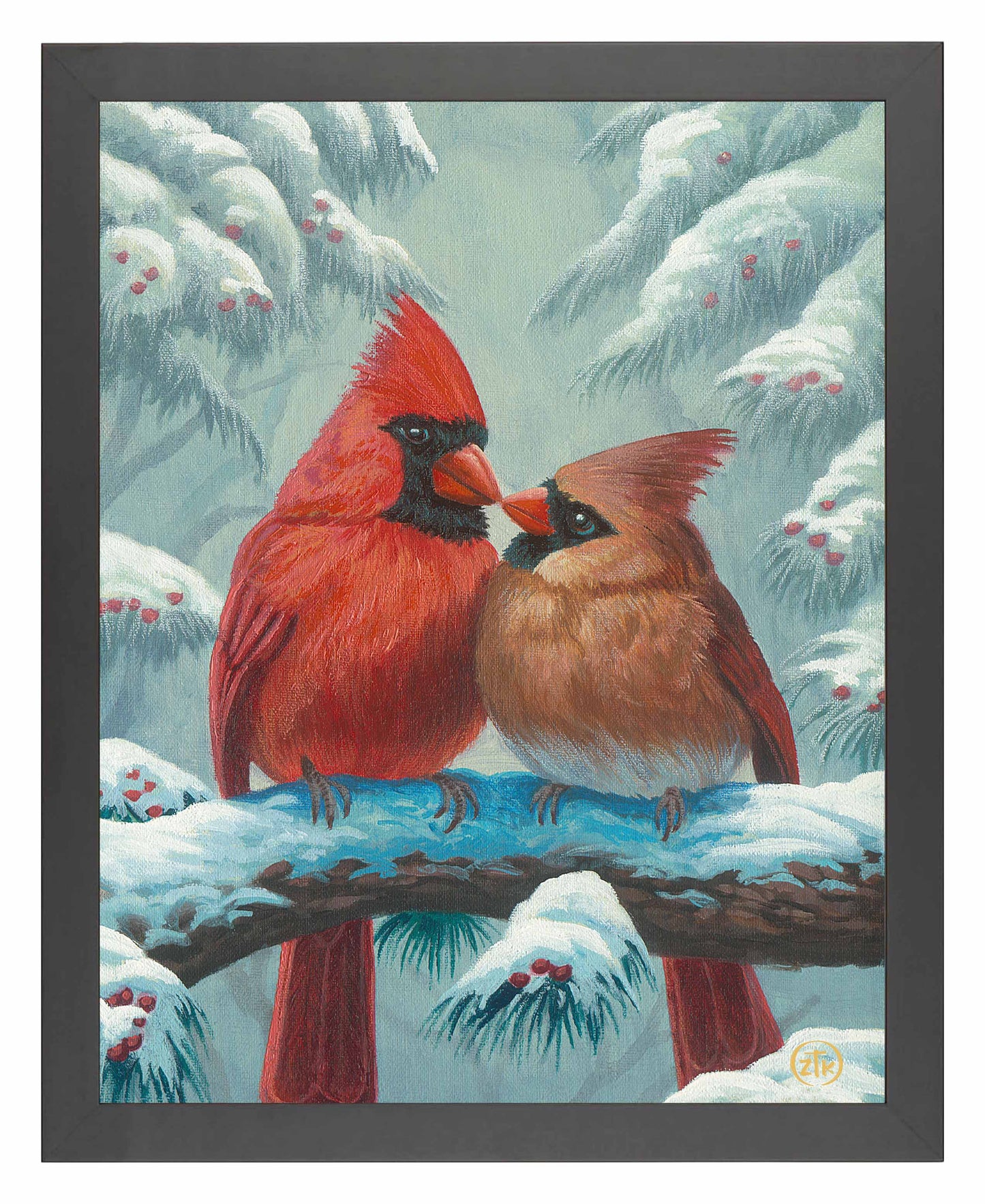 Cardinals In Winter - Art Prints