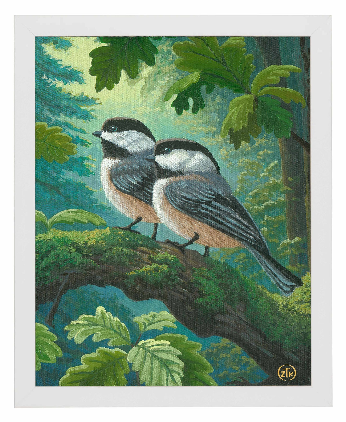 Chickadees In Spring - Art Prints
