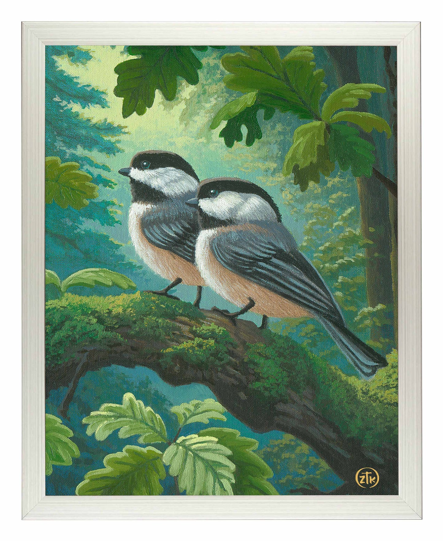 Chickadees In Spring - Art Prints