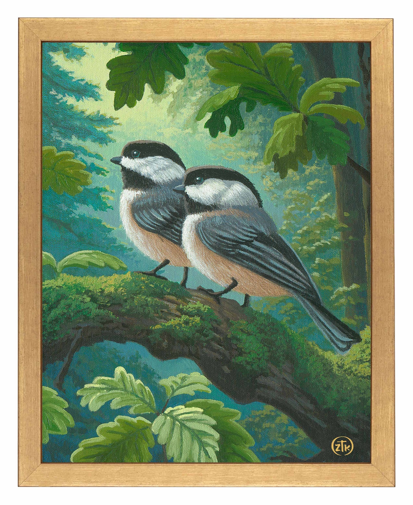 Chickadees In Spring - Art Prints