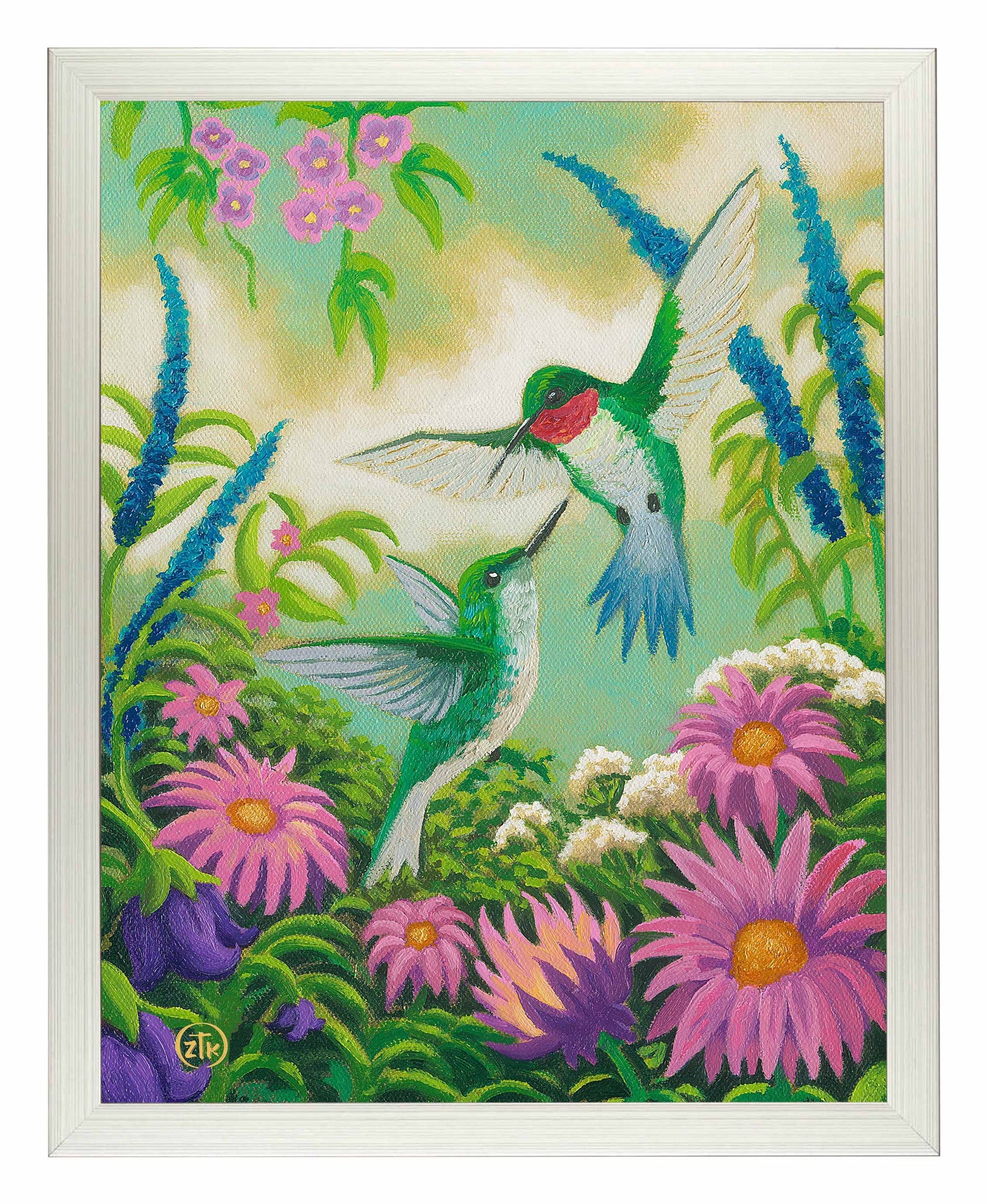 Hummingbirds In Summer - Art Prints