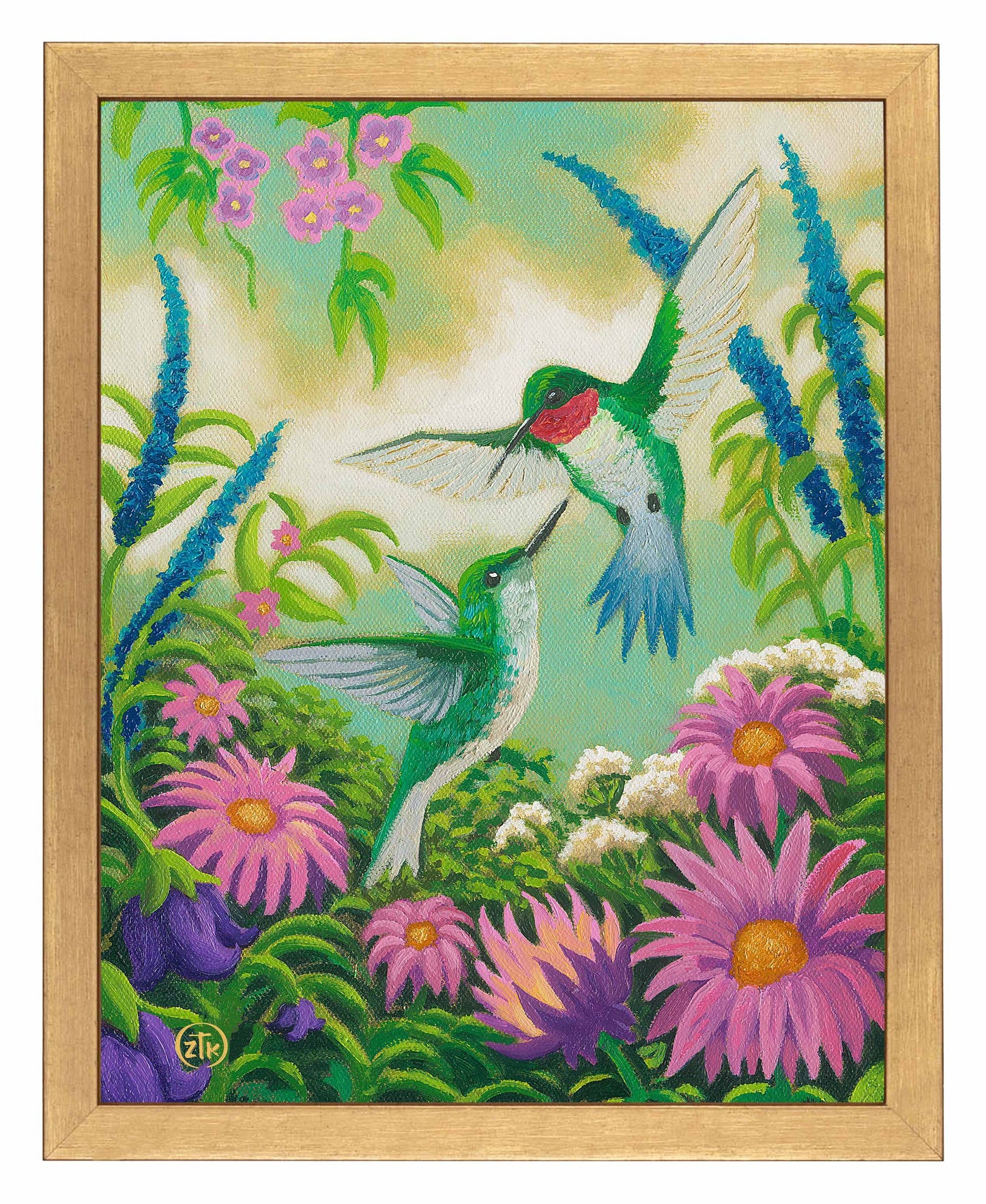 Hummingbirds In Summer - Art Prints