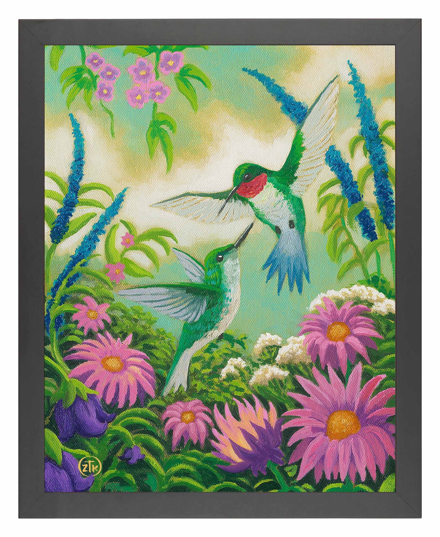 Hummingbirds In Summer - Art Prints