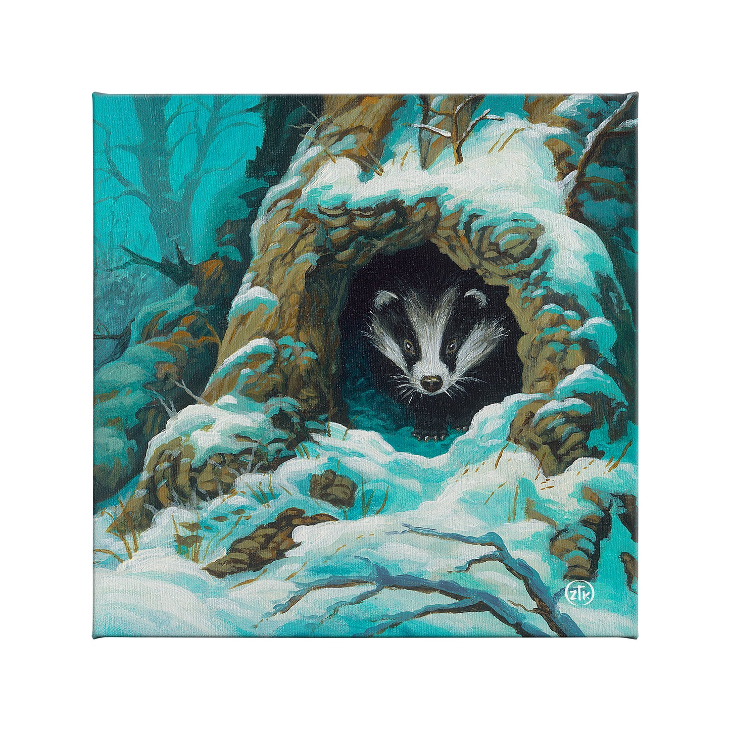 Badger's Den - 14" x 14" Gallery Wrapped Canvas