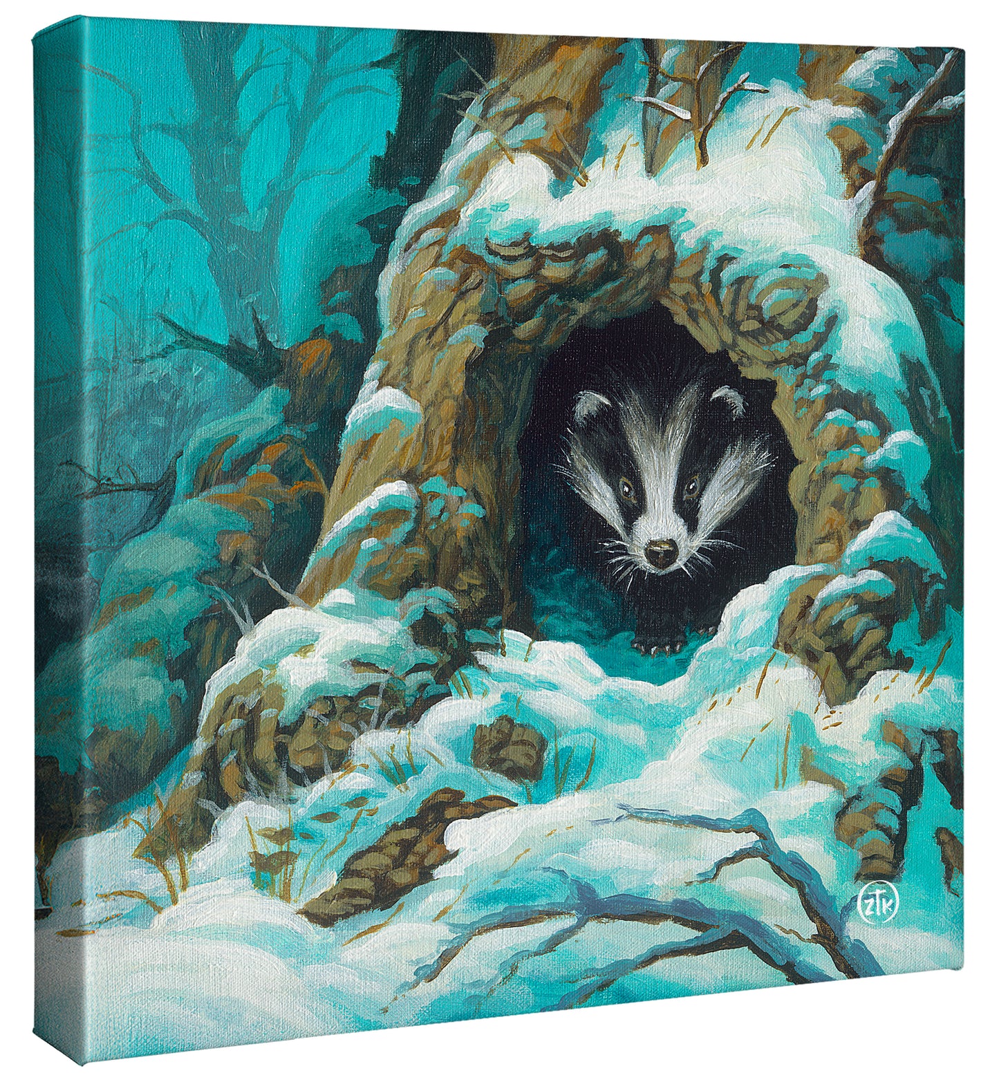 Badger's Den - 14" x 14" Gallery Wrapped Canvas