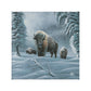 Bison in the Snow - 14" x 14" Gallery Wrapped Canvas