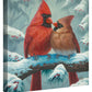 Cardinals in Winter - 14" x 14" Gallery Wrapped Canvas