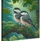 Chickadees in Spring - 14" x 14" Gallery Wrapped Canvas