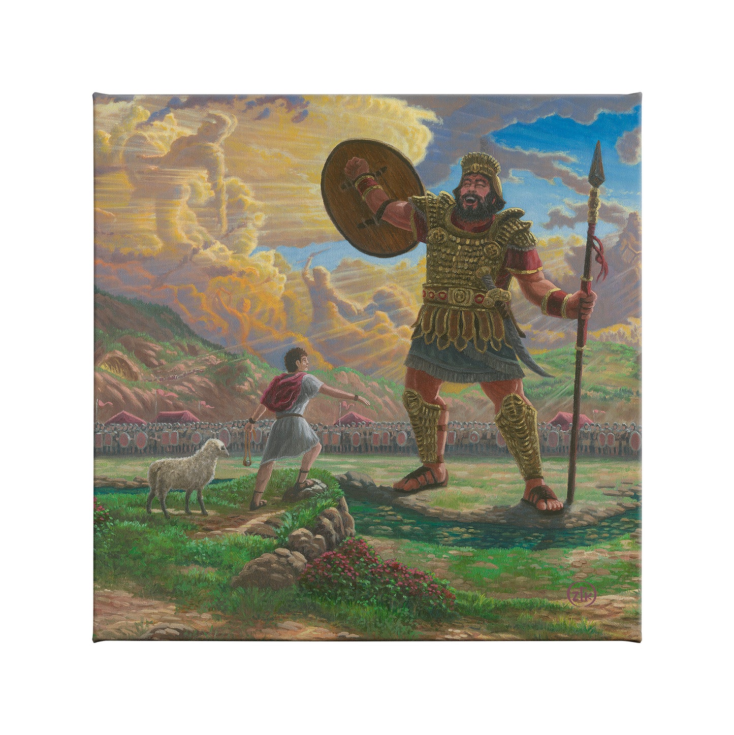 David & Goliath - 14" x 14" Gallery Wrapped Canvas