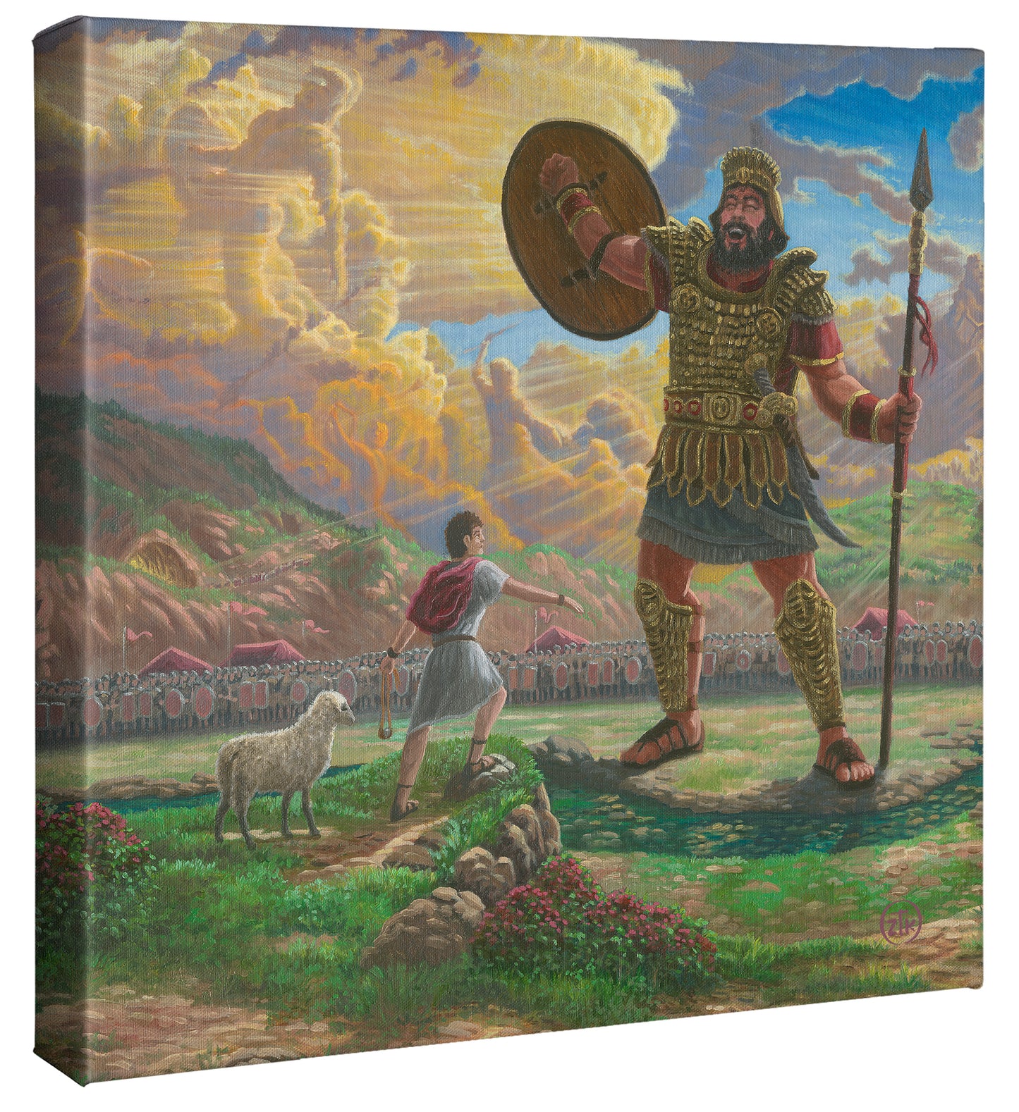 David & Goliath - 14" x 14" Gallery Wrapped Canvas