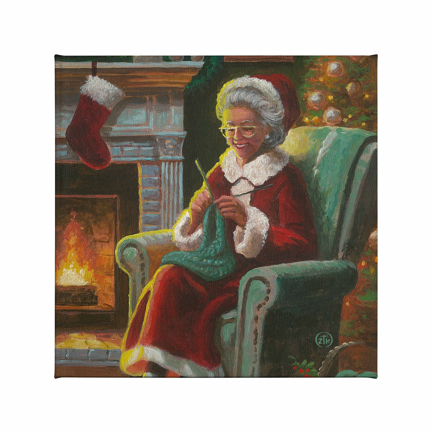 Mrs. Claus - 14" x 14" Gallery Wrapped Canvas