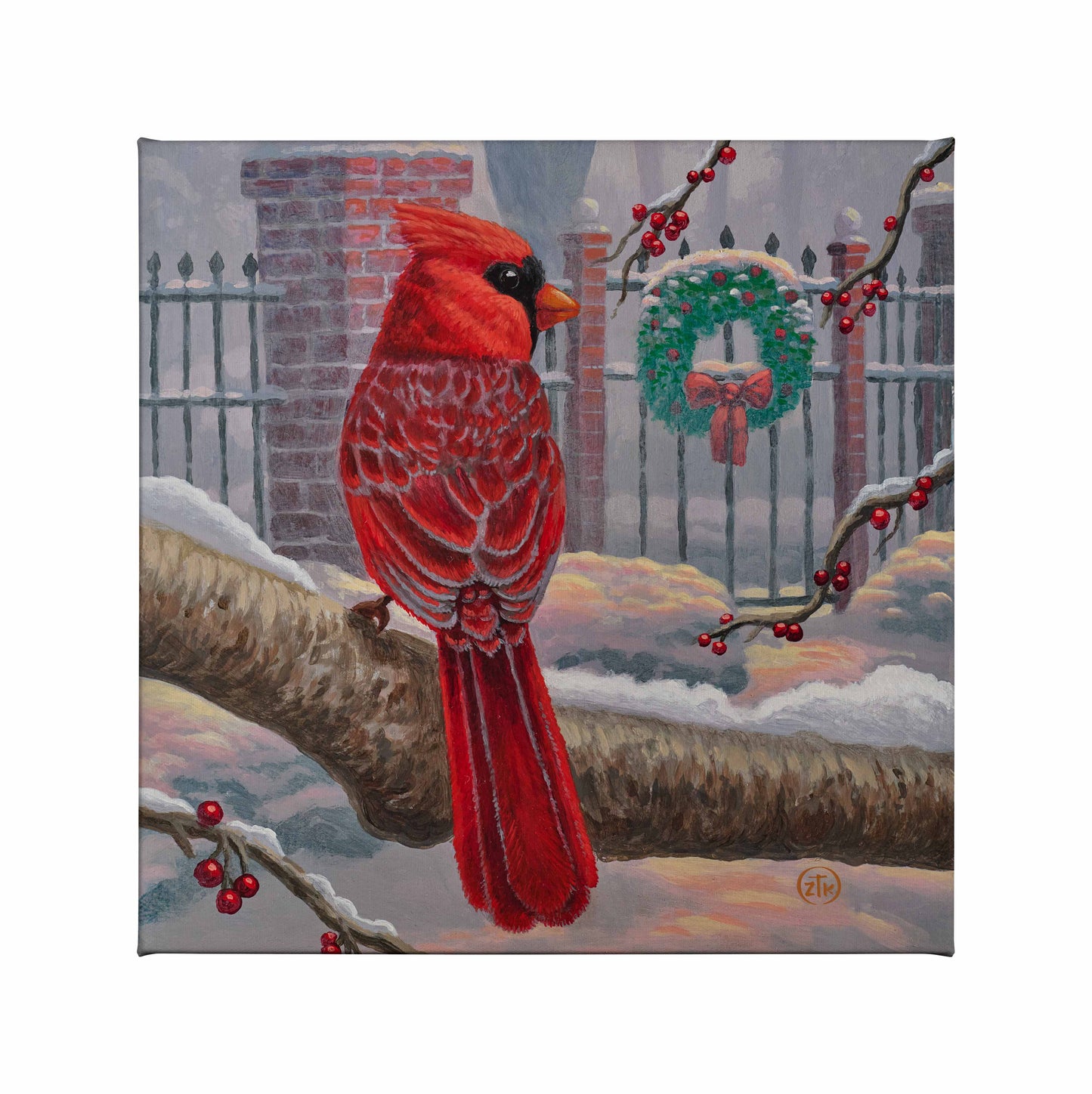 Winter Red - 14" x 14" Gallery Wrapped Canvas