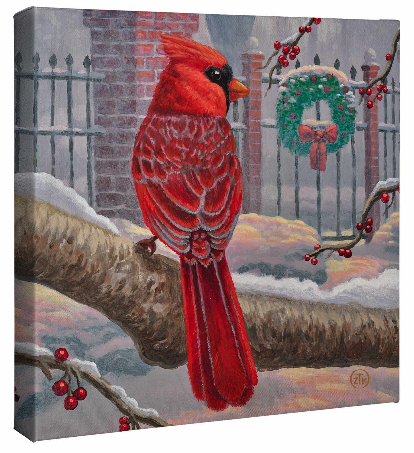 Winter Red - 14" x 14" Gallery Wrapped Canvas