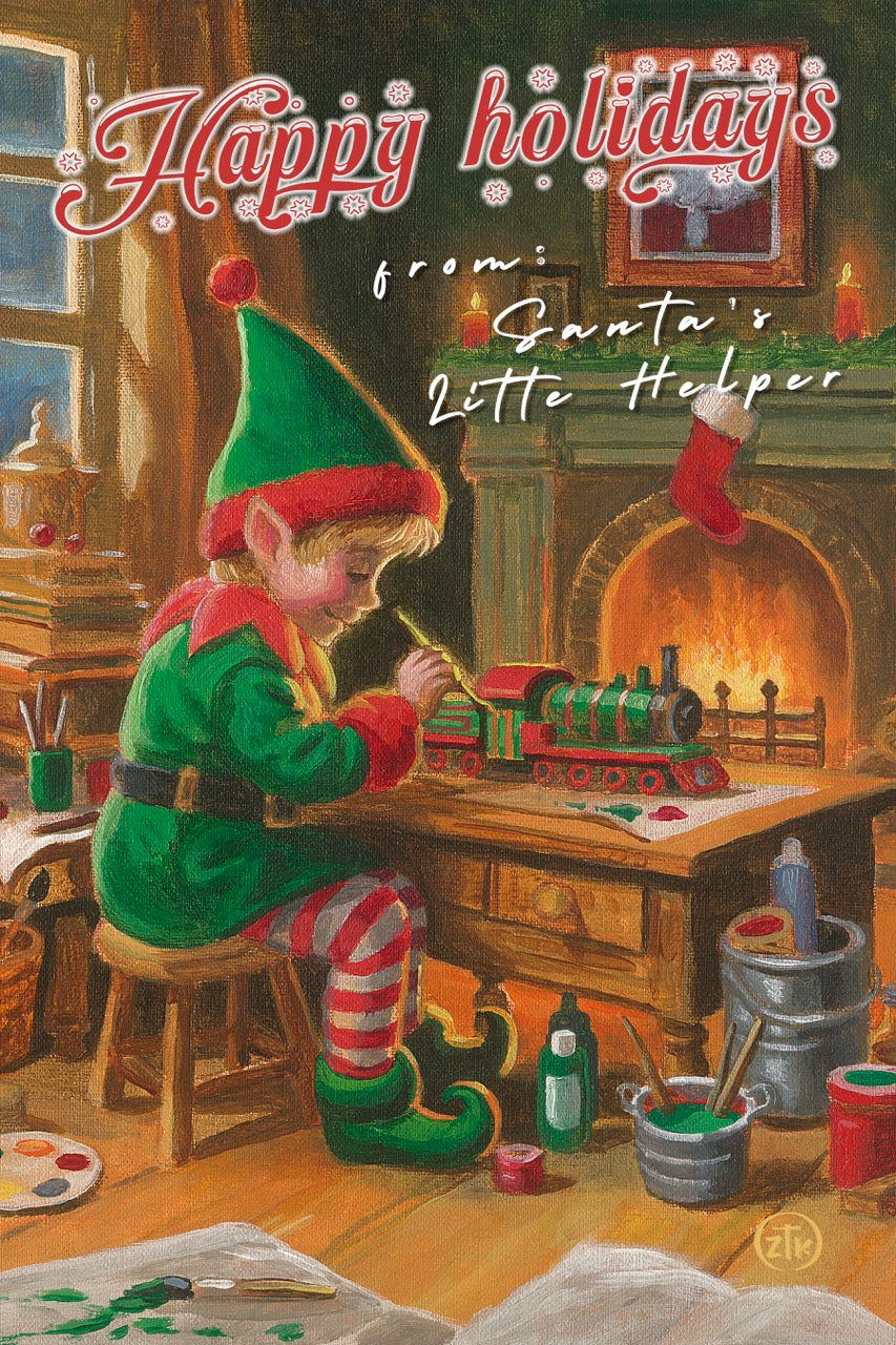 Santa's Little Helper - 12" x 18" Wood Sign