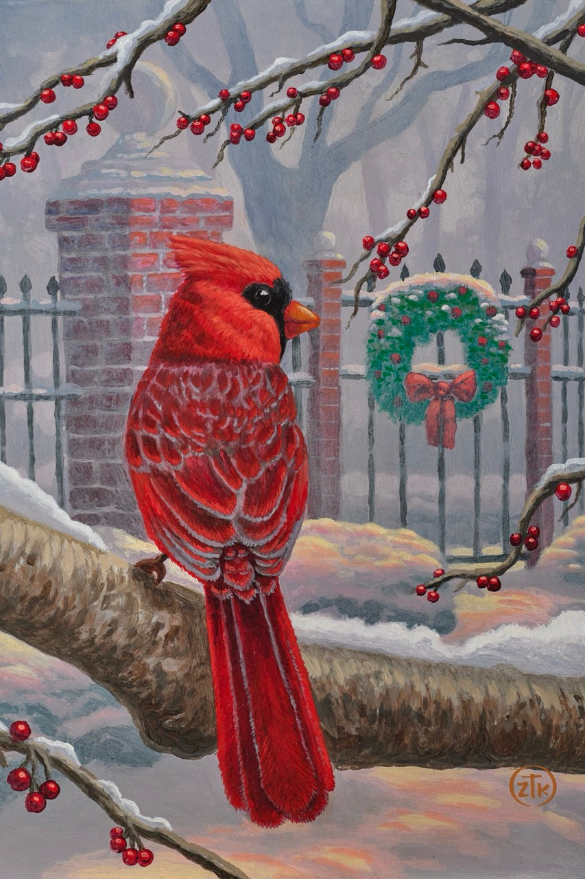 Winter Red - 12" x 18" Wood Sign