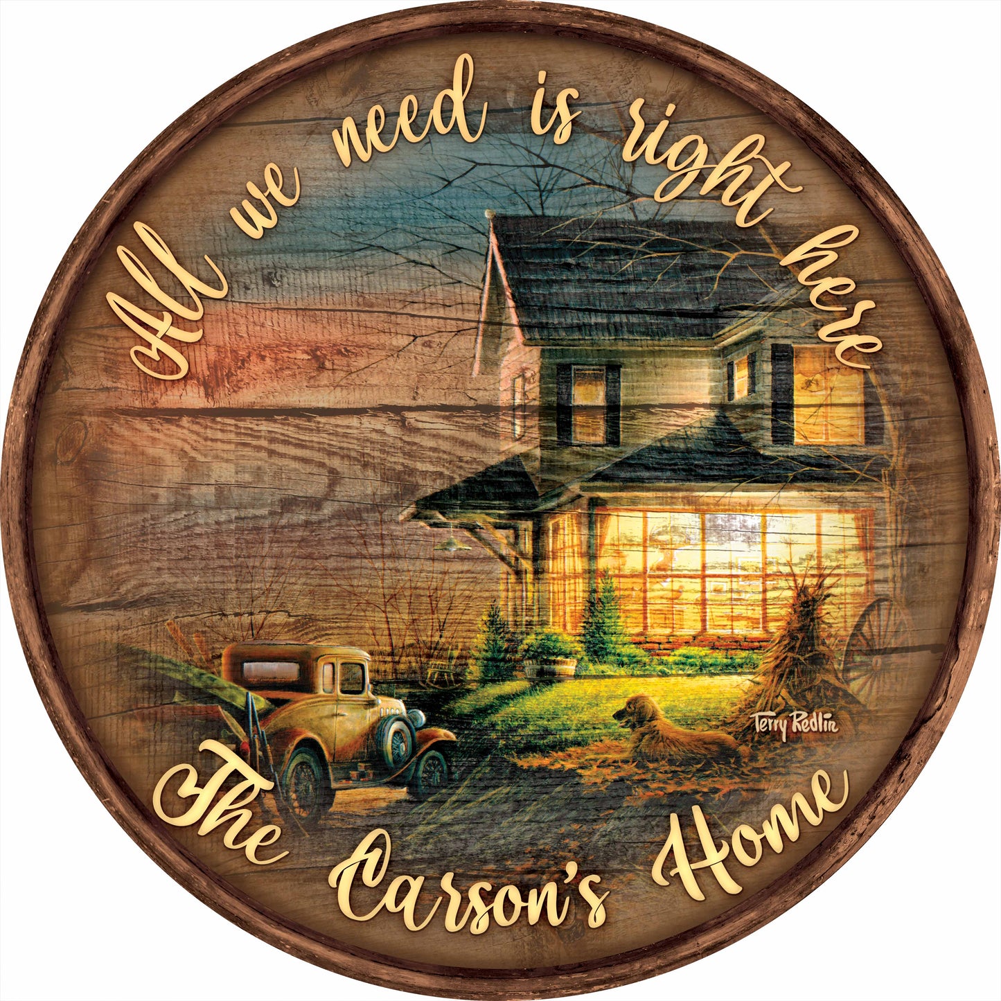 Special Memories - 21" Personalized Round Wood Sign