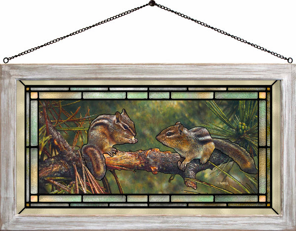Twin Foragers  - Stained Glass Art