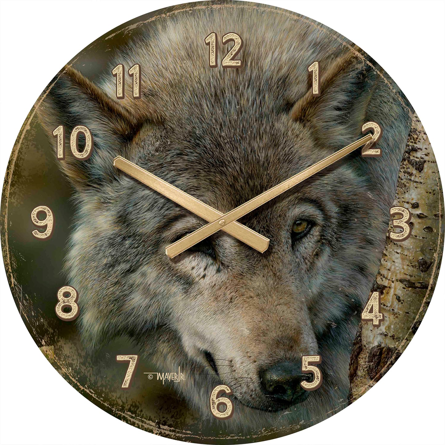 Silver and Gold - 21" Round Clock