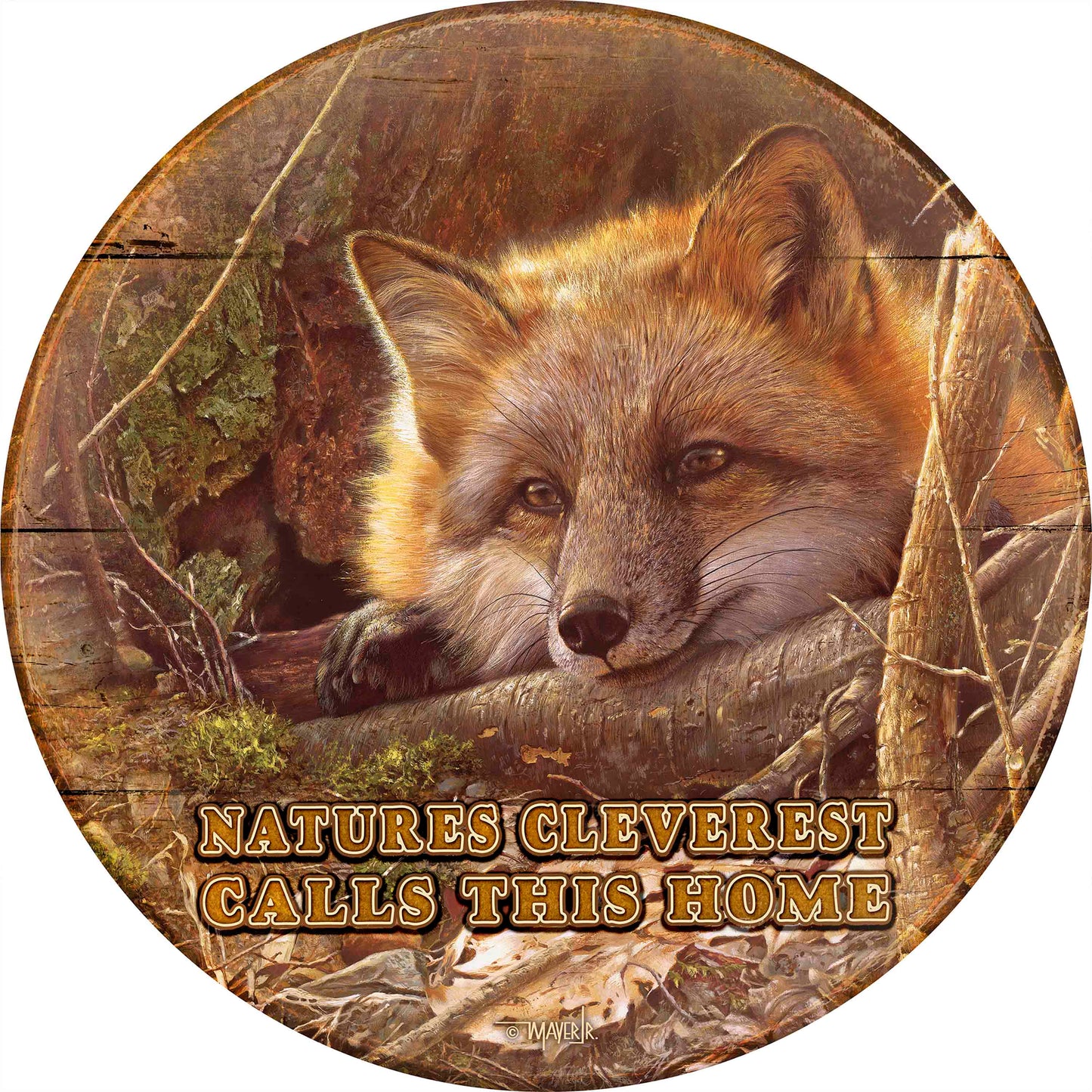 A Touch of Warmth - 21" Round Wood Sign