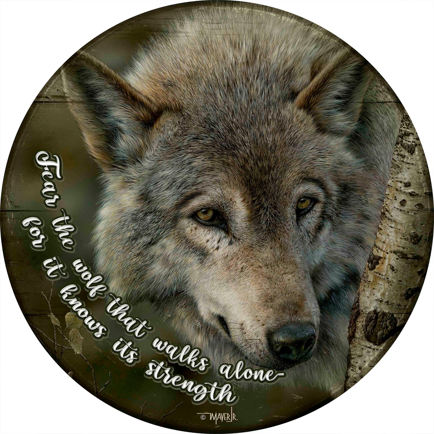 Silver and Gold -  21" Round Wood Sign