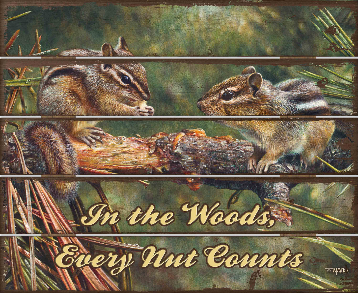 Twin Foragers - 18" x 22" Pallet Wall Art