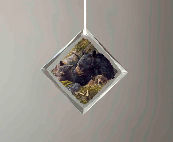 Twice the Love - Diamond-Shaped Glass Ornament