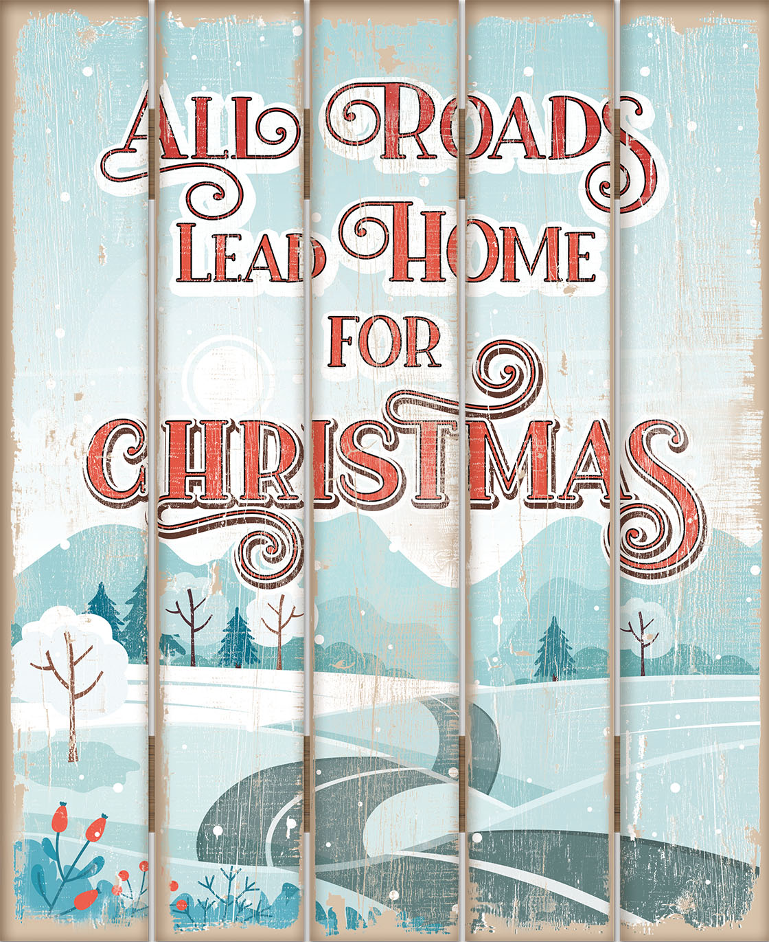 All Roads - 18" x 22" Pallet Wall Art