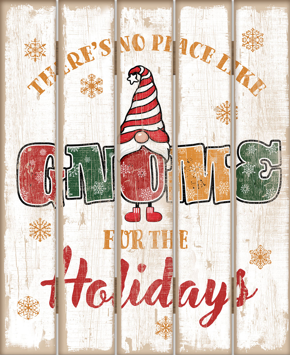 Gnome of Holidays - 18" x 22" Pallet Wall Art