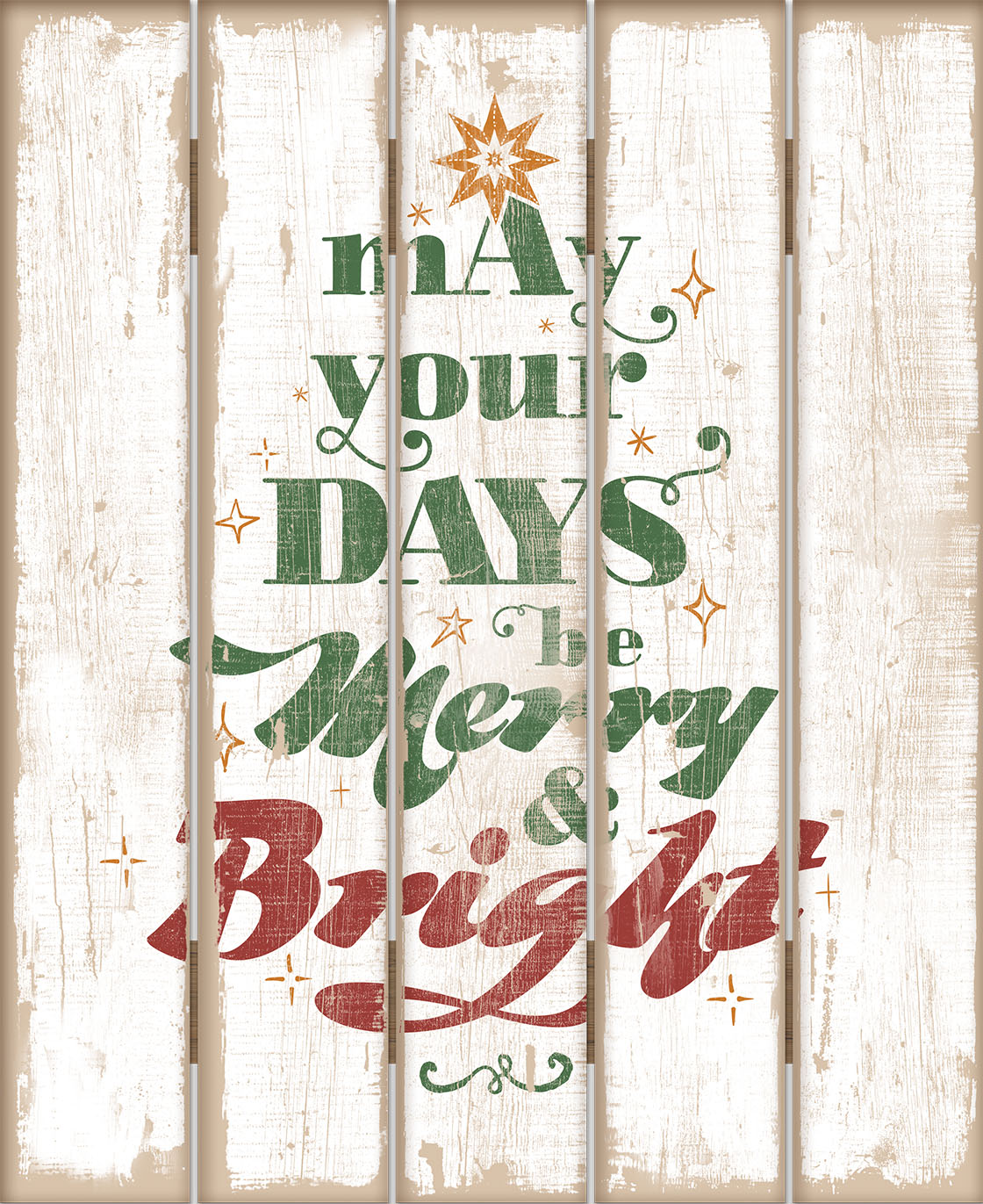 Merry and Bright - 18" x 22" Pallet Wall Art