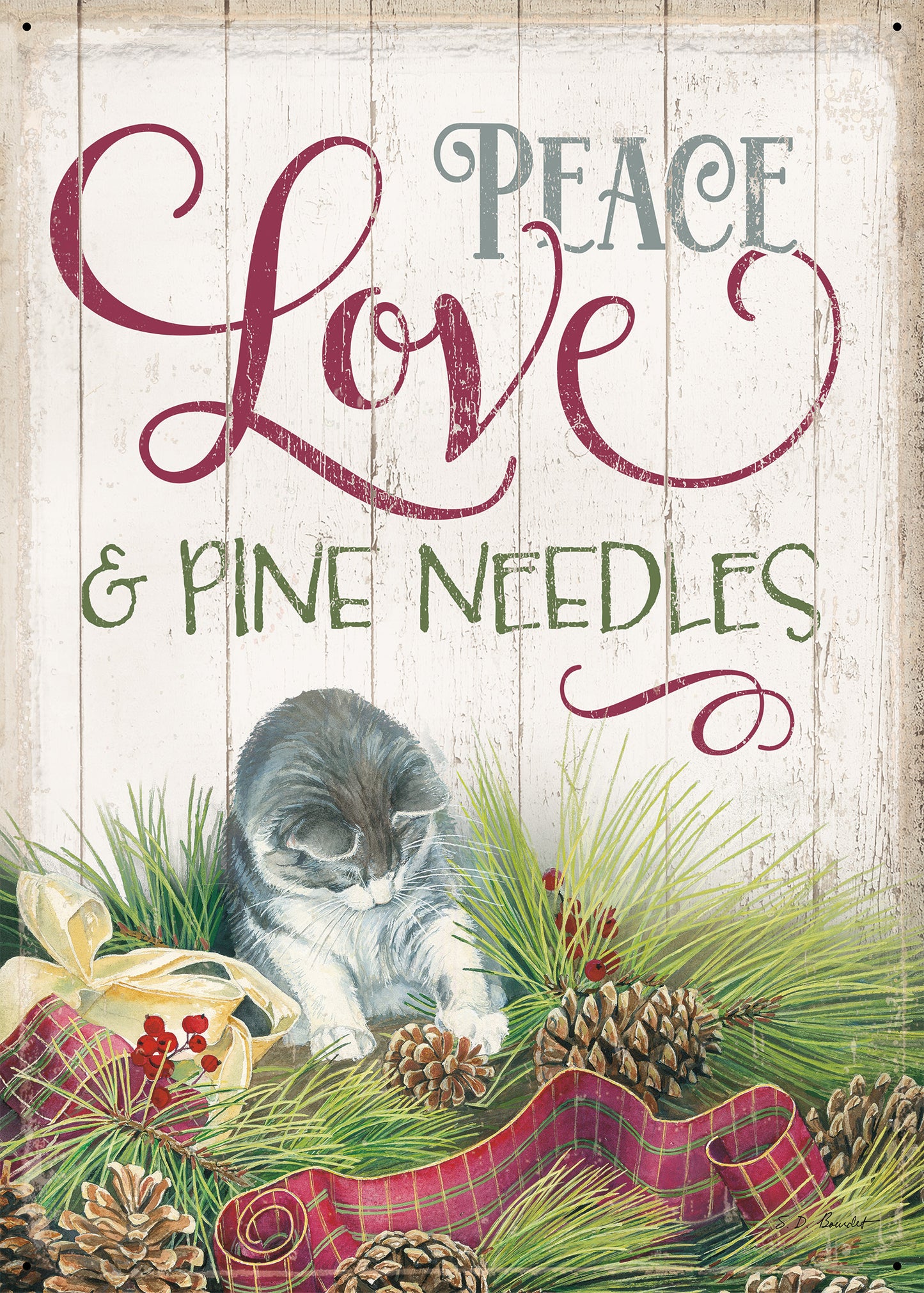 Sweetie and Pinecones - 12" x 16.75" Tin Sign