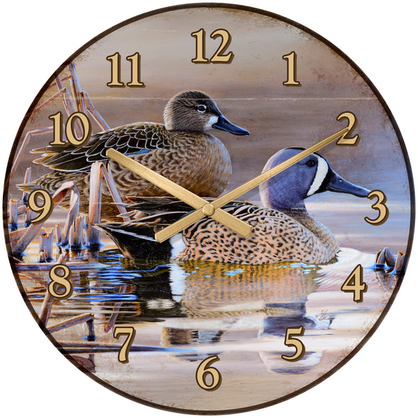 Early Morning Blues - 21" Round Clock