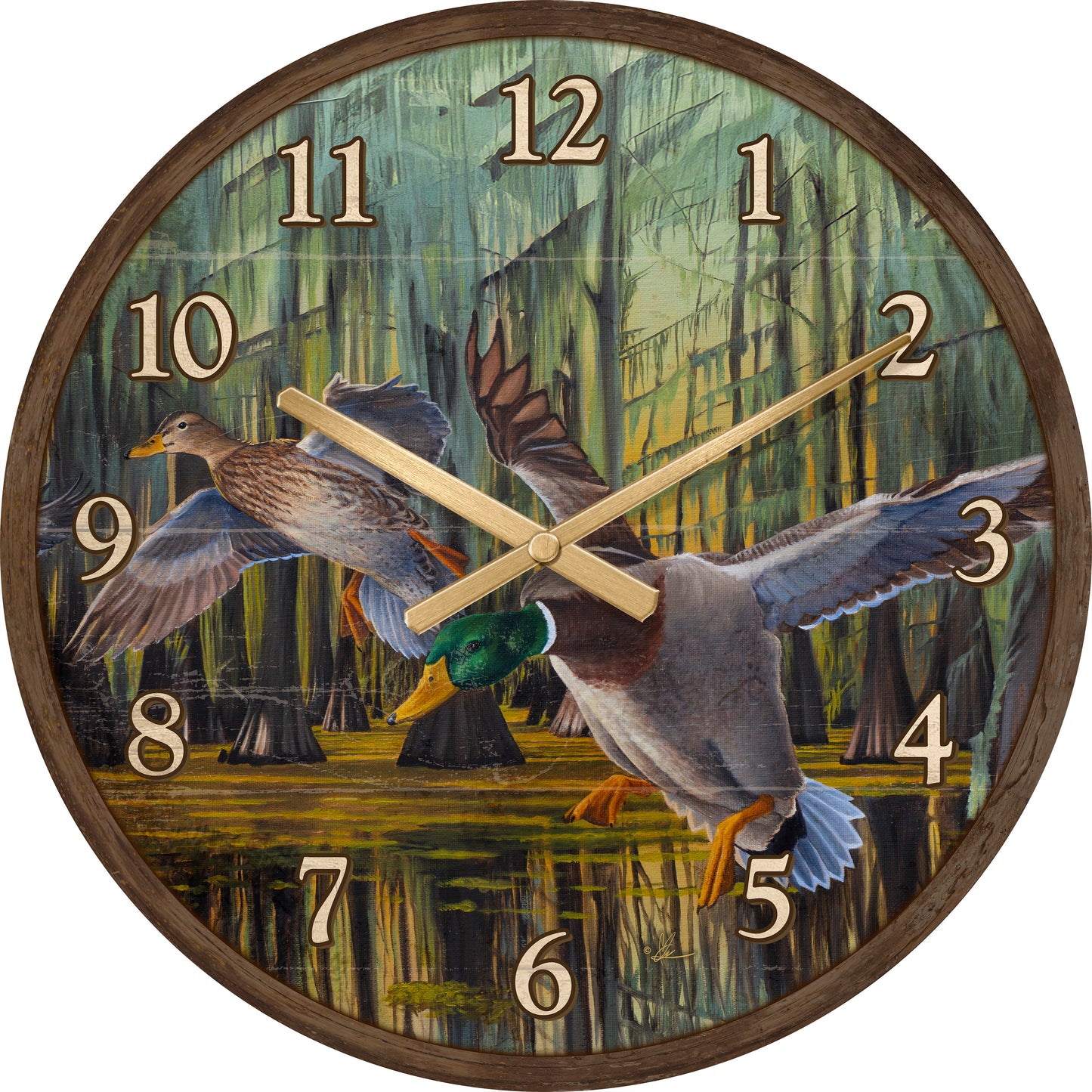 Timber Greenheads - 21" Round Clock