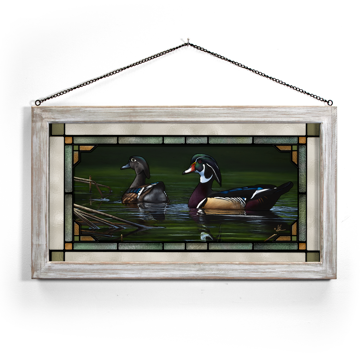 A Day at Bird Haven - Stained Glass Art