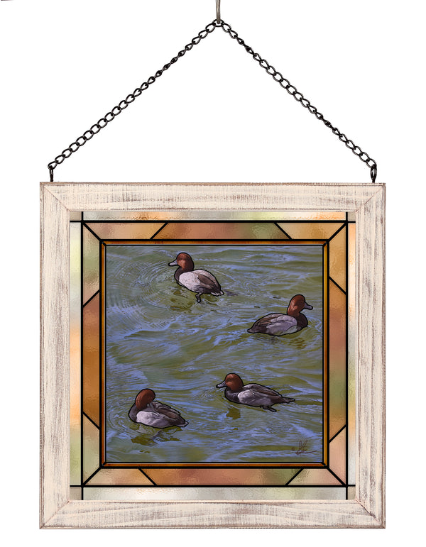 Black and Red on Green - Stained Glass Art
