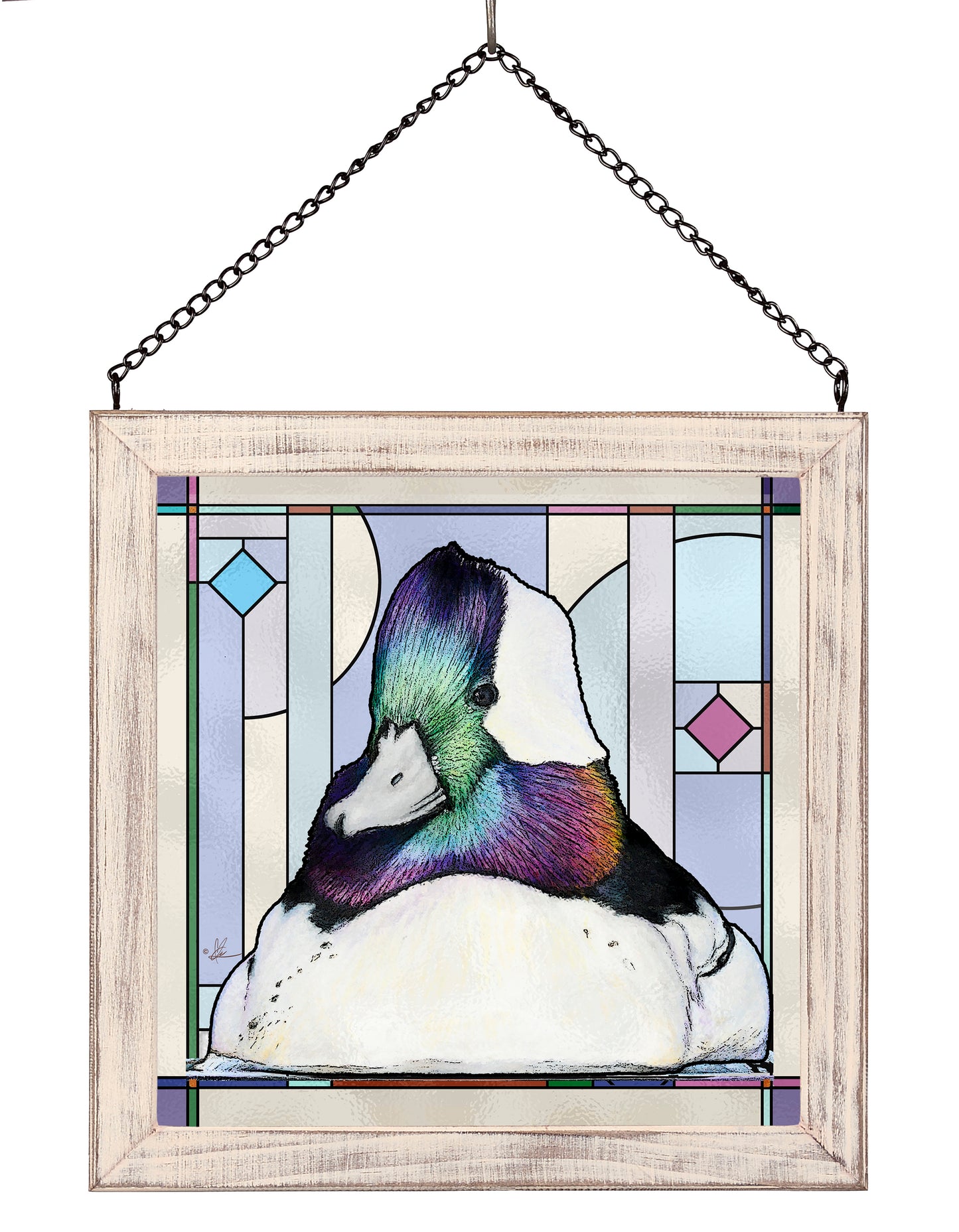 Bufflehead Study - Stained Glass Art