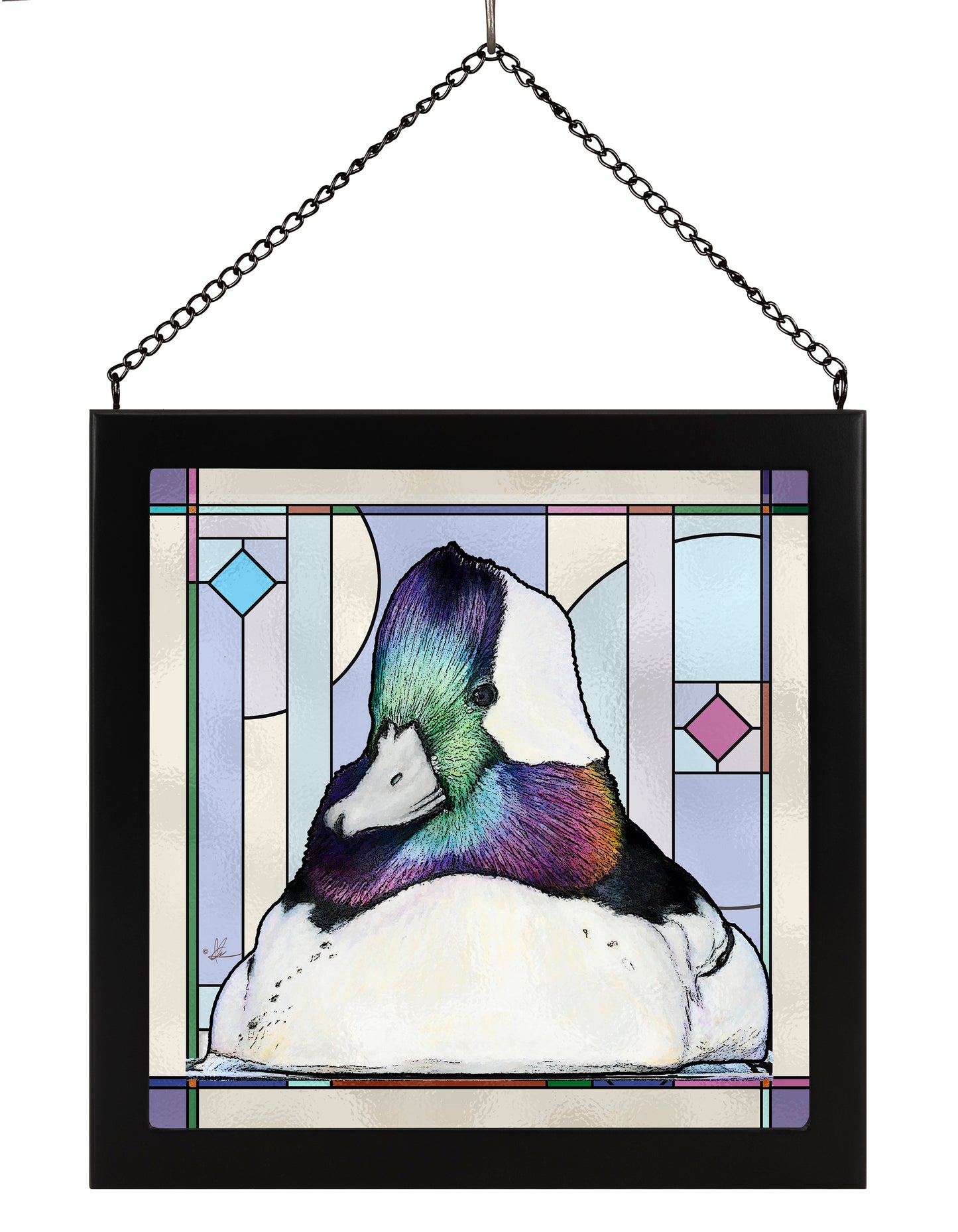 Bufflehead Study - Stained Glass Art