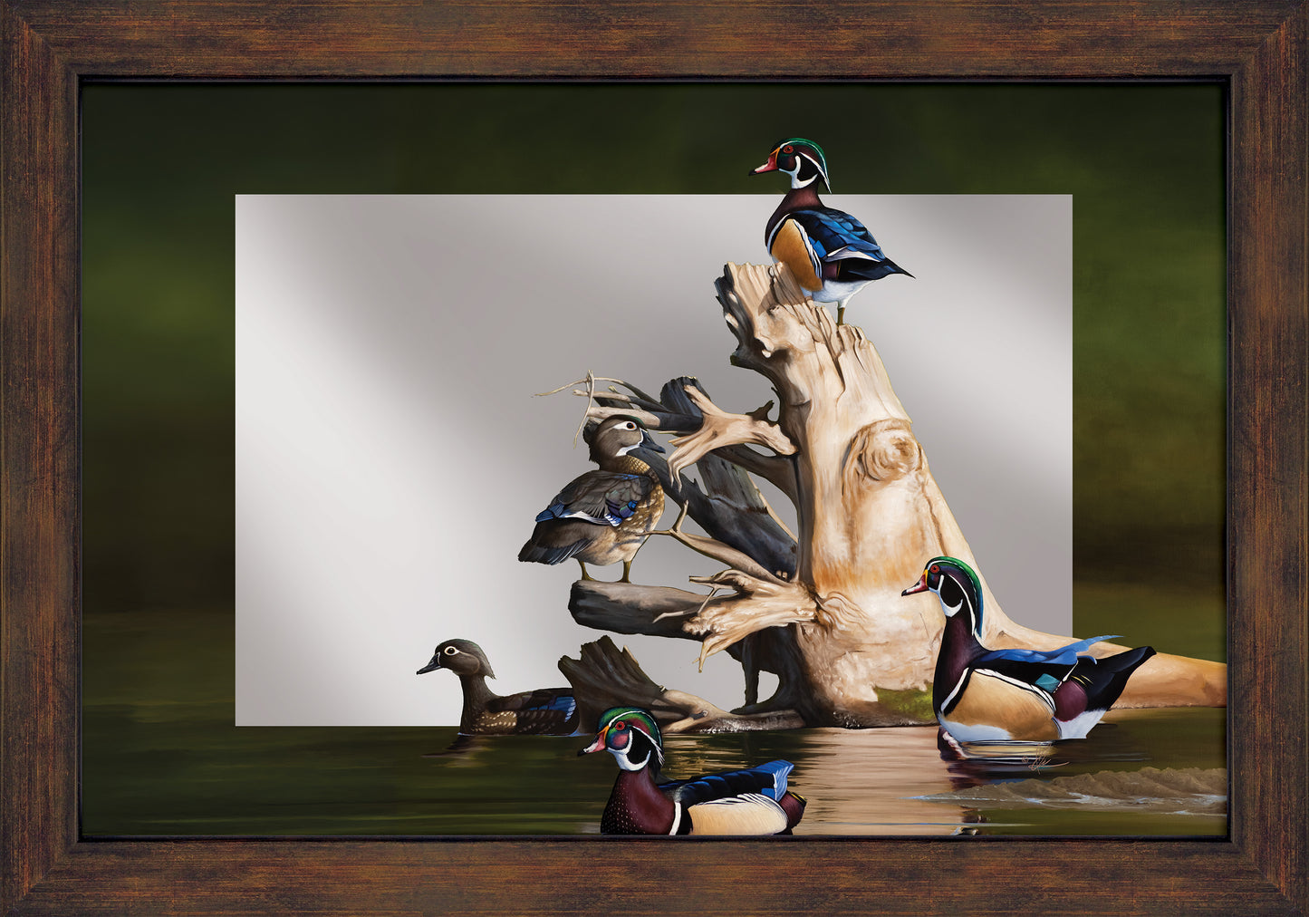 When the Water was Low - 24" x 16" Mirror Framed Barnwood