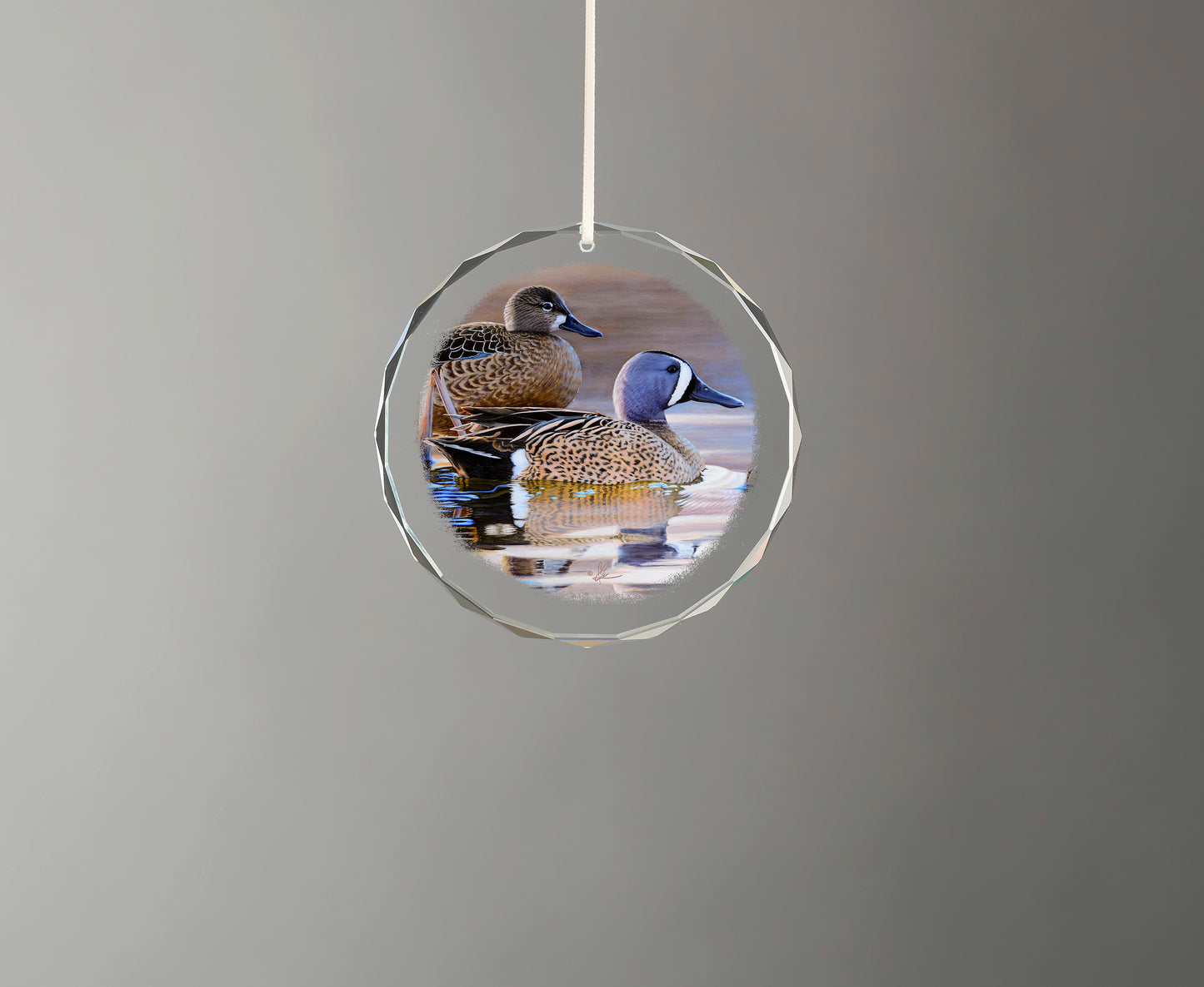 Early Morning Blues - Round Glass Ornament
