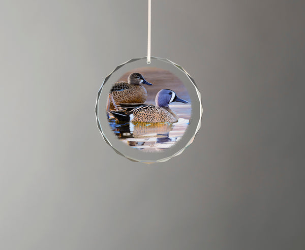 Early Morning Blues - Round Glass Ornament