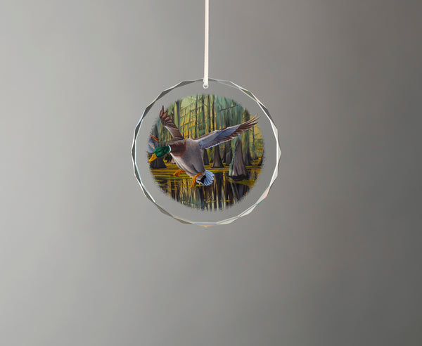 Timber Greenheads - Round Glass Ornament