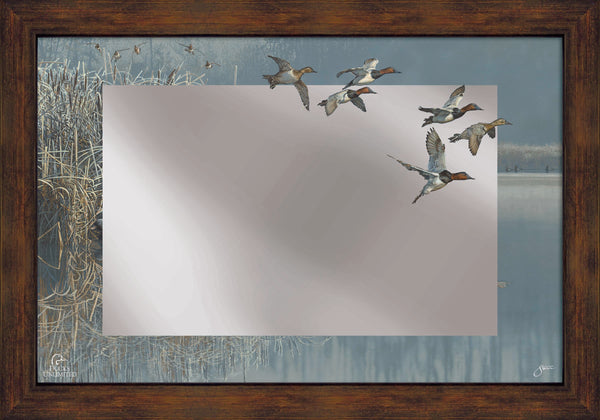 A Hint of Yesteryear 16" x 24" Mirror Framed Barnwood - Official Ducks Unlimited Art